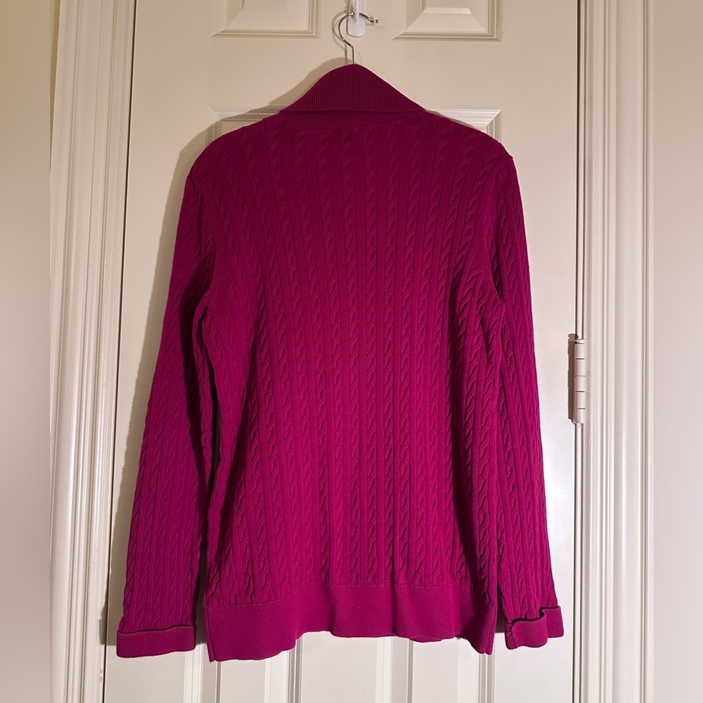 Talbots Dark Raspberry Turtleneck Sweater - Picture 2 of 10